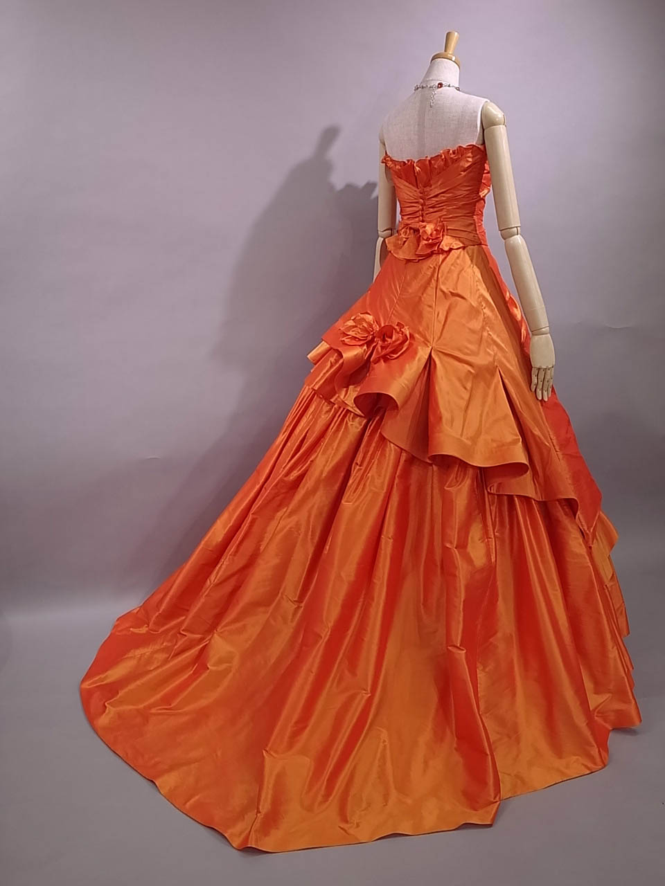 シルクタフタのカラードレス 1116オレンジ（レンタル） ラ・クチュール ...